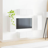TV Wall Cabinet Set 4 pcs High Gloss White Engineered Wood 3408920