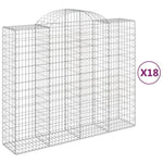 Arched Gabion Baskets 18 pcs 200x50x160/180 cm Galvanised Iron 3146397