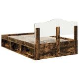 Bed Frame Smoked Oak 120 x 200 cm Solid Pine Wood 3412920