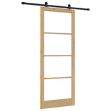 Sliding Door ORKDAL Natural and Black 93 x 232 cm 3332011