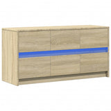 TV Cabinet with LED Sonoma Oak 100x34x50 cm Engineered Wood 852217