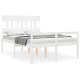 Senior Bed without Mattress White 120x200 cm Solid Wood 3195412