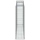 Arched Gabion Baskets 4 pcs 300x50x180/200 cm Galvanised Iron 3146775