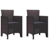 Garden Dining Set 3 pcs Brown Polypropylene 3378680