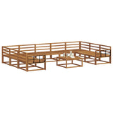 Outdoor Sofa Set 10 pcs Natural Solid Acacia Wood 3368212