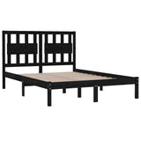 3103917 Bed Frame without Mattress Black Solid Wood 140x190 cm