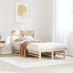 ZNTS Bed Frame without Mattress 90x200 cm Solid Wood Pine 850794
