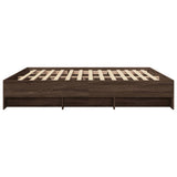 Bed Frame without Mattress Brown Oak 180x200 cm Super King Engineered Wood 3295638