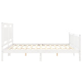 Bed Frame without Mattress White 200x200 cm Solid Wood Pine 3192187