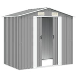 Garden Storage Shed Grey Metal 204x132x186 cm 42983