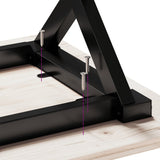 Coffee Table X-Frame 90x90x45 cm Solid Wood Pine and Steel 3282687