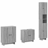 3 Piece Bathroom Cabinet Set EDE Grey Sonoma Engineered Wood 3417420