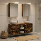 Bathroom Cabinet Set 5 pcs Smoked Oak Engineered Wood 3406675