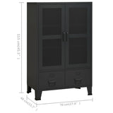 Storage Chest Black Metal 70 x 40 x 115 cm Industrial 339621