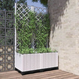 Garden Planter with Trellis White 80x40x136 cm PP 153282
