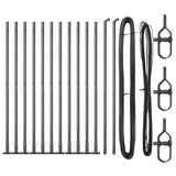 Fence Post with Concrete Base 13 pcs Grey Powder-Coated Steel 42004307
