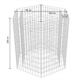 ZNTS Hexagonal Gabion Raised Bed 100x90x100 cm 142533