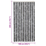 Fly Curtain Grey and Black 100x200 cm Chenille 377329