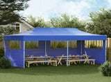 Gazebo Blue Polyester, Steel 3 x 6 m Collapsible Gazebo 41583