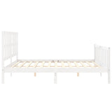 Bed Frame without Mattress White Solid Wood Pine 3192247