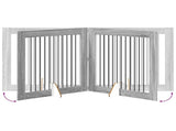 Foldable Dog Gate with Stands 4 pcs Grey Sonoma 401 cm 892034