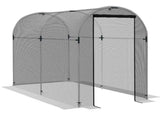 Galvanised Steel Fruit Cage, Plant Protection Tent with Zipped Door, 1.2 x 2.4 x 1.9m, Black T3398P311621