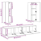 4 Piece TV Cabinet Set Sonoma Oak Engineered Wood 3078981