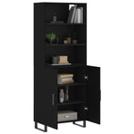 Highboard Black 69.5x34x180 cm Engineered Wood 3189278