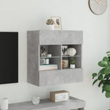 TV Wall Cabinet with LED Lights Concrete Grey 58.5x30x60.5 cm 837095
