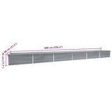 47072 Garden Raised Bed Galvanised Steel 600x80x45 cm Grey