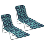 Sunlounger Set of 2 Leaf Pattern 310346
