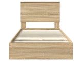 Storage Bed with Drawer Sonoma Oak 75 x 190 cm Engineered Wood 3411259