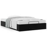 Ottoman Bed Frame without Mattress Black Double Faux Leather 3310829