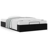 Ottoman Bed Frame without Mattress Black Double Faux Leather 3310829