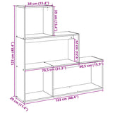 Room Divider Bookcase 3-Tier Brown Oak 123x29x123 cm Engineered Wood 857991