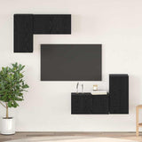 TV Cabinet Set Wall-mounted Black Oak Engineered Wood 3393268