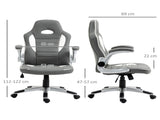 Computer Gaming Chair, Office Desk Swivel Chair, PU Leather Racing Chair with 90&deg Flip-up T3398P328217