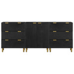 3 Piece Sideboards Black Engineered Wood 3309993