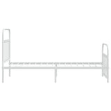 Metal Bed Frame without Mattress with Footboard White 90x190cm 352637