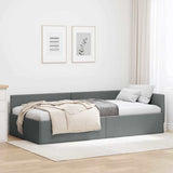 Corner Bed Frame with Headboard Dark Grey 90 cm x 200 cm Velvet 42016044