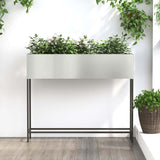 Raised Garden Planter Silver 100 x 26 x 82 cm Galvanised Steel 865881