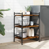 Kitchen Trolley Smoked Oak 50x35x75.5 cm Engineered Wood 842348