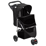 Folding Dog Stroller Black 80x46x98 cm Oxford Fabric 172196
