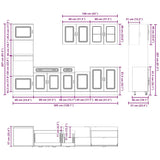 7 Piece Kitchen Cabinet Set Kalmar Brown Oak Engineered Wood 3314738