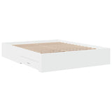 ZNTS Bed Frame with Drawers without Mattress White 150x200 cm King Size 3280377