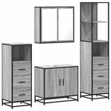 4 Piece Bathroom Furniture Set Grey Sonoma Engineered Wood 3301248