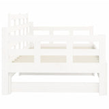 Pull-out Day Bed without Mattress White Solid Wood Pine 2x cm 820348