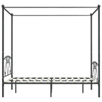ZNTS 284444 Canopy Bed Frame without Mattress Grey Metal 160x200 cm