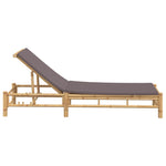 Sun Lounger with Cushions 55x199x30 cm Bamboo 4108227