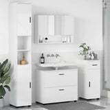 Bathroom Furniture Set with Drawer 4 pcs High Gloss White 3393057